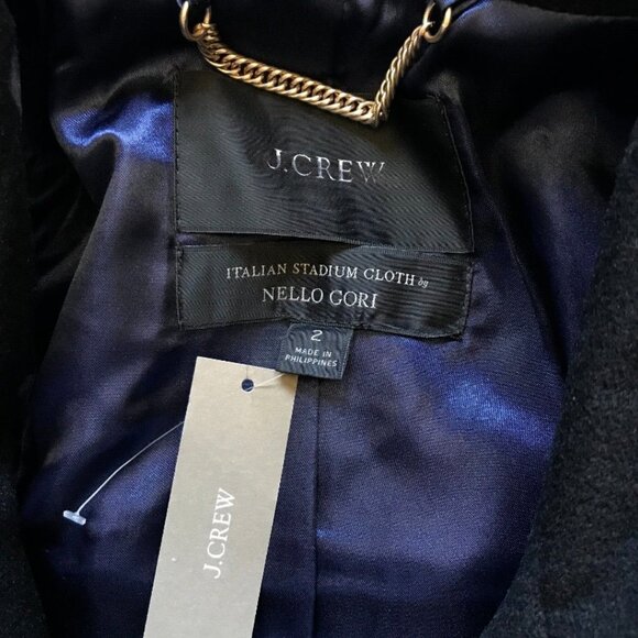 NWT JCrew Chateau Parka Jacket Coat Womens 2 Black Hooded Stadium Cloth NEW - Picture 4 of 12